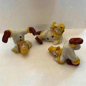 Vintage Ceramic Clown Figurines Set of 3 J.S.N.Y. Tumbling Clowns Lot Collectibl